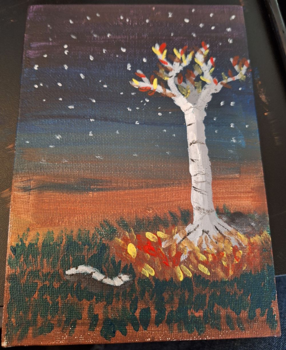 Autumn Birch at Sunset